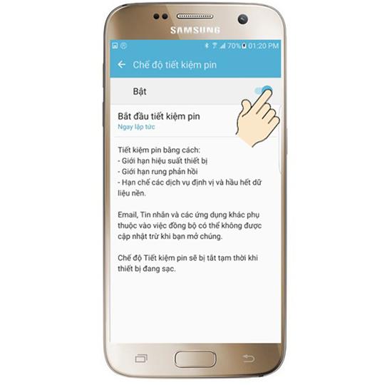 Porniți economisirea bateriei Samsung Galaxy S7