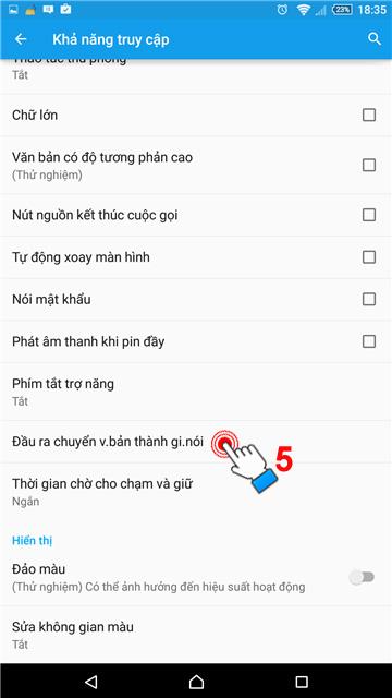 對講的越南語設置（盲人模式）