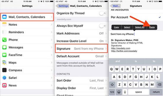 Instrukcje tworzenia podpisów HTML w Mail na iOS