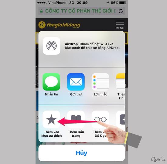 Tambahkan bookmark ke layar beranda di iOS