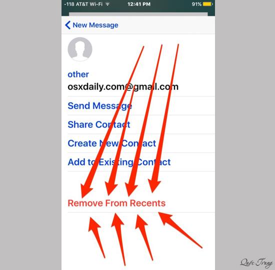 Cara membuang alamat e-mel dalam senarai cadangan di Mail iOS