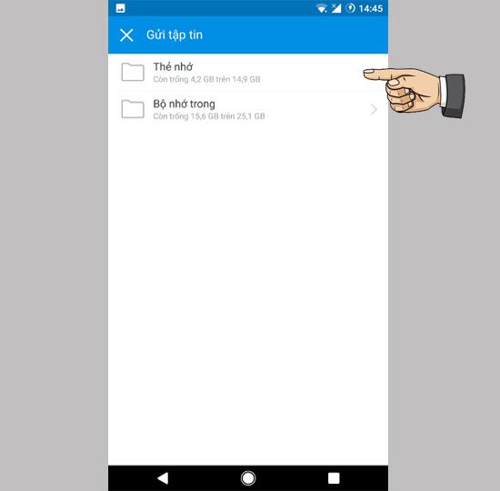 How to send files via Zalo on Android