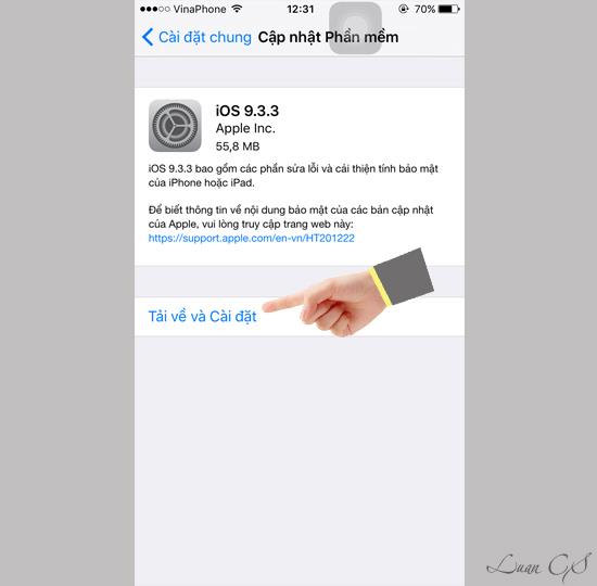 Upgrading iOS 9.3.3