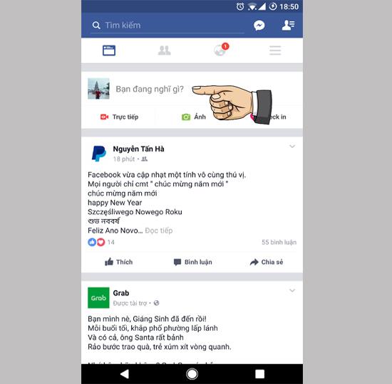 How to post with colorful background on Facebook Android