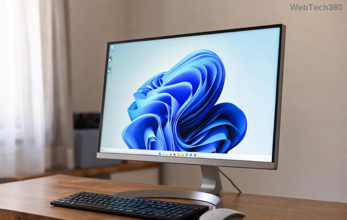 Illustration of a Windows 11 PC in sleep mode with power settings overlay