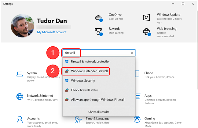 5 ways to open the Windows Defender Firewall