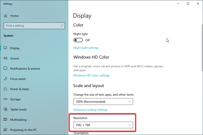 Change the screen resolution and make text and icons bigger in Windows 10