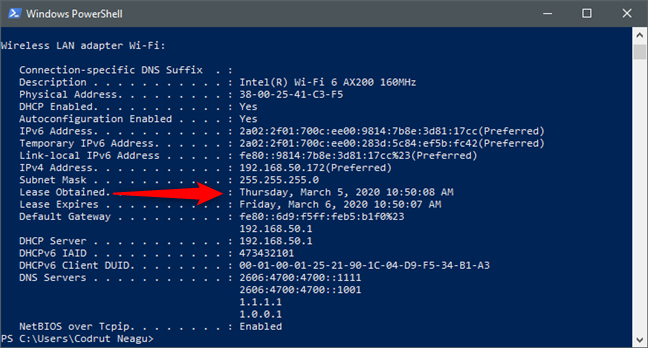 How to change the DHCP lease time in Windows 10