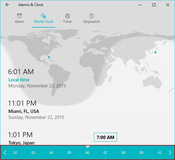 How to view the time in multiple countries, in Windows 10