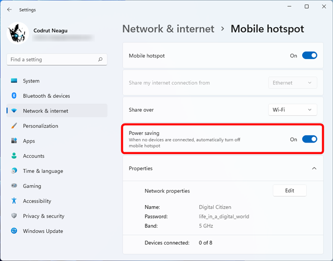 How to make a Windows 11 hotspot