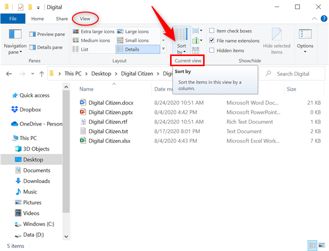 How to sort, group, and filter files & folders in Windows 10s File Explorer