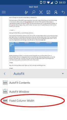 How to insert and edit tables in Microsoft Word for Android