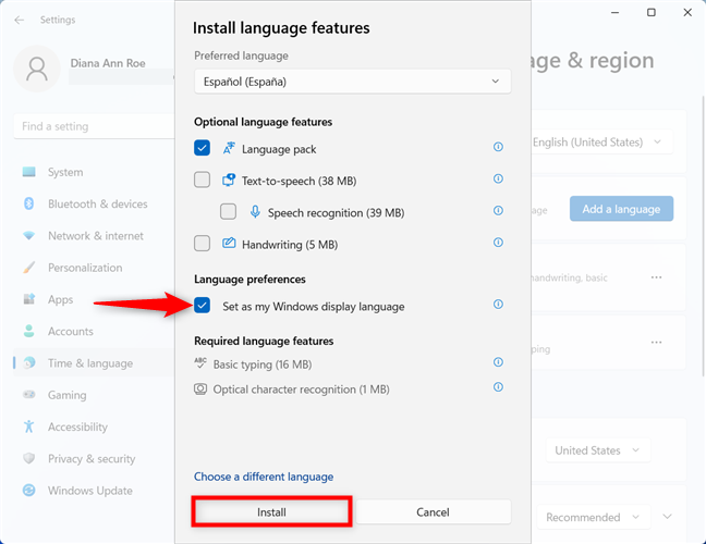 How to change the language on Windows 11