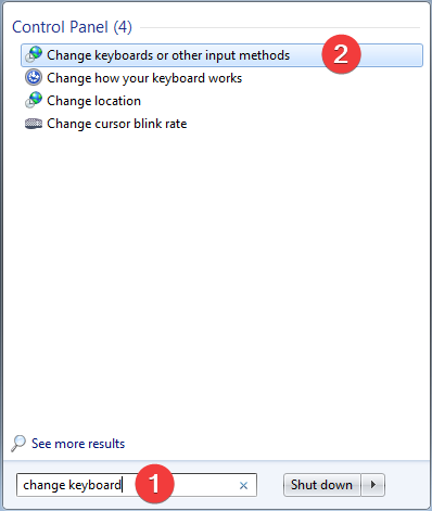 How to change the keyboard input language in Windows 7