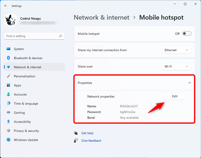 How to make a Windows 11 hotspot