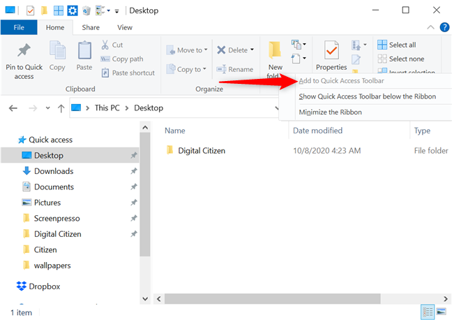 The Quick Access Toolbar in Windows 10: All you need to know