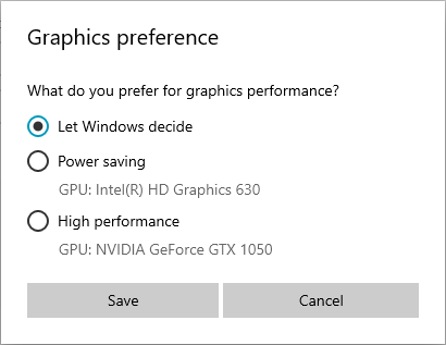 How to choose the default GPU for gaming or apps in Windows 10