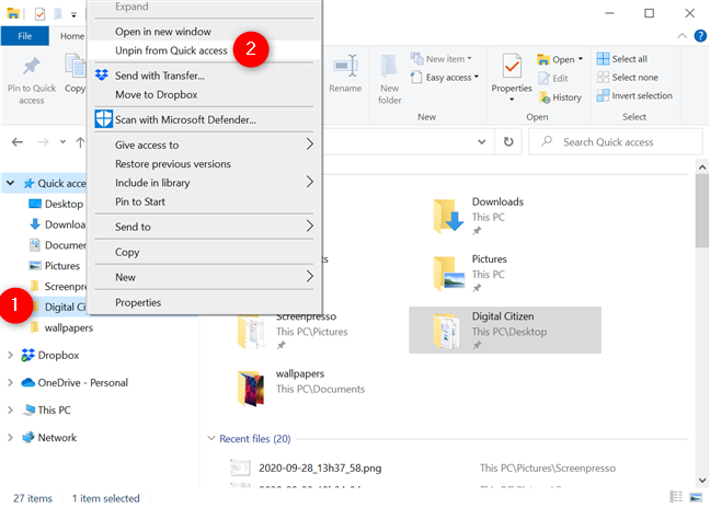 4 ways to pin items to Quick access in File Explorer