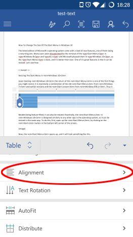 How to insert and edit tables in Microsoft Word for Android