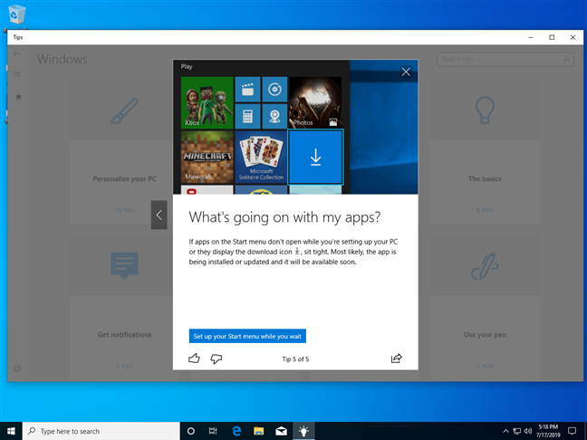 Fix problem: Windows 10 apps are not shown in the Start Menu