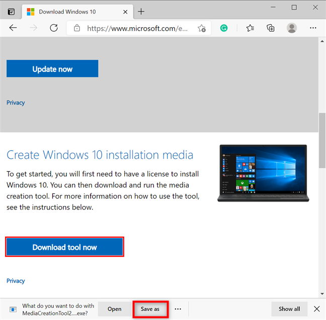 How to change the Microsoft Edge download location