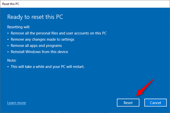 How to factory reset Windows 10 and wipe all data