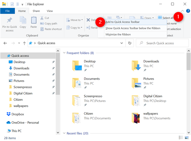 The Quick Access Toolbar in Windows 10: All you need to know