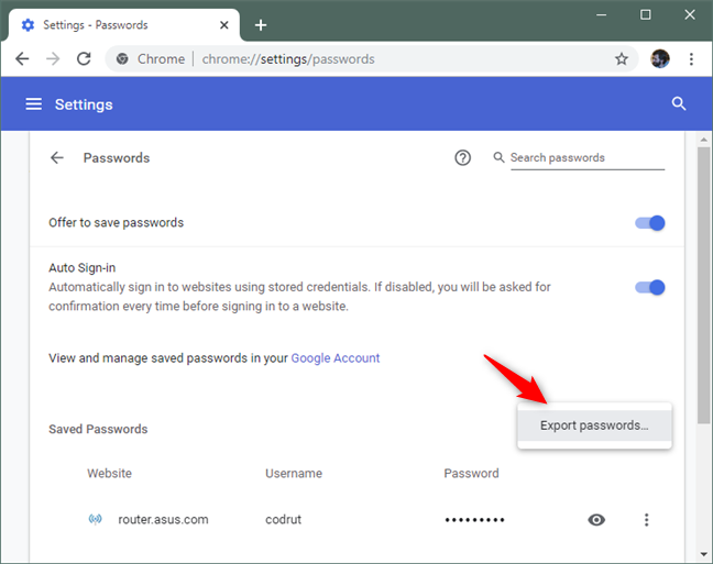 Export passwords from Chrome, Firefox, Opera, Microsoft Edge, and Internet Explorer