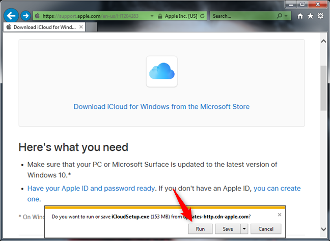 How to download and install iCloud for Windows