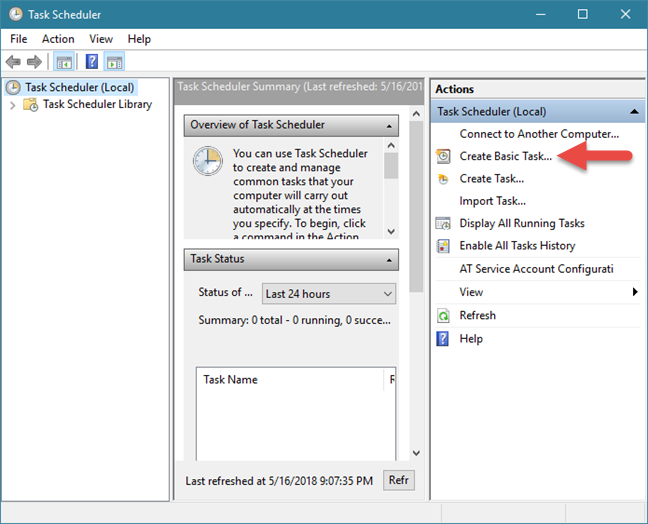 How to create basic tasks with Task Scheduler, in 5 steps
