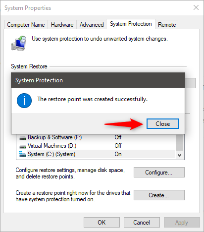 3 ways to create a restore point in Windows 10