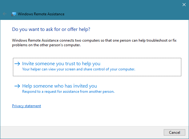 Provide remote support to Windows 10 users with Windows Remote Assistance