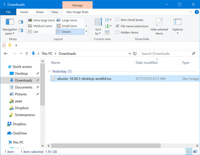 How to open (mount) or eject (unmount) ISO files in Windows 10