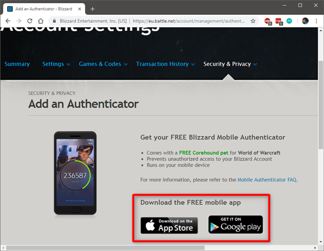 Enable and use two-factor authentication (2FA) for your Blizzard account