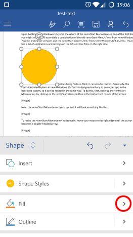 How to add and edit pictures and shapes, in Microsoft Word for Android