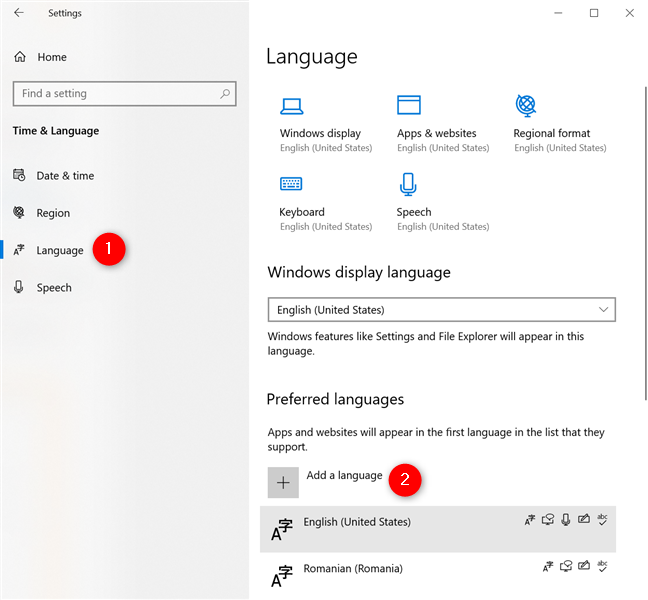 How to change the keyboard language on Windows 10