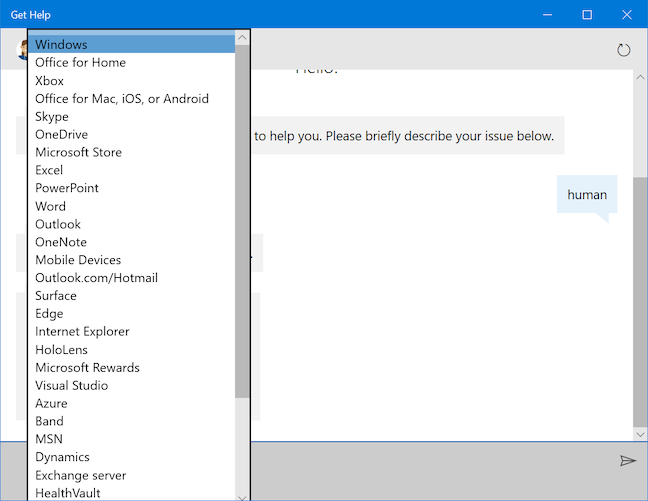 How to use the Get Help app in Windows 10 to contact Microsofts support service