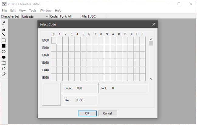 How to create your own characters with the Private Character Editor from Windows