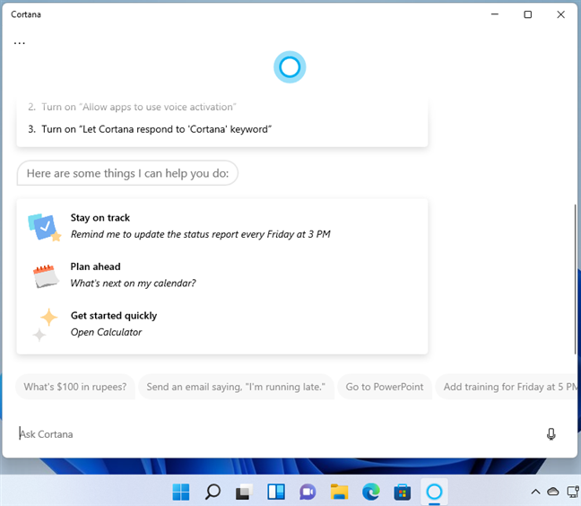 How to start using Cortana in Windows 11 or Windows 10