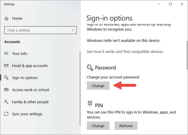 How to change your user account password in Windows 10