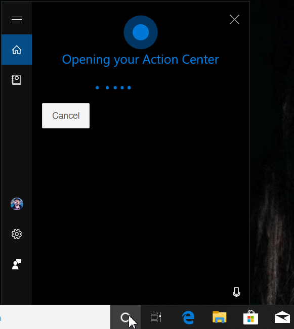 How to open the Action Center in Windows 10