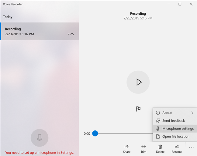 How to use the Voice Recorder in Windows 10 to record audio