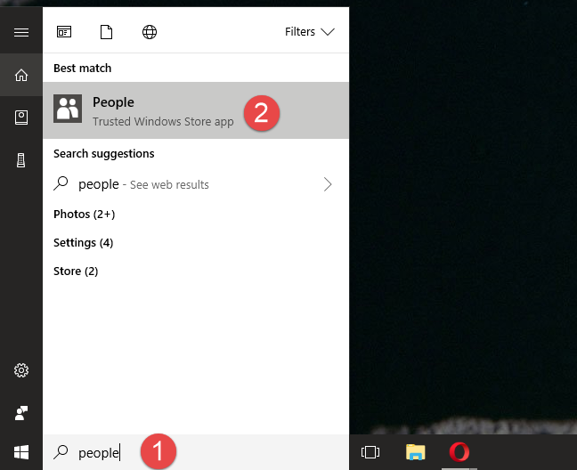 How to pin contacts to the taskbar or to the Start Menu of Windows 10