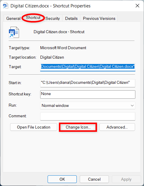 How to change a shortcut icon in Windows 11 and Windows 10