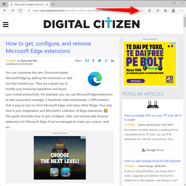 How to print an article without ads in all major browsers