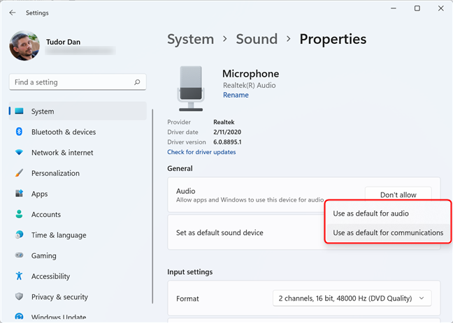3 ways to set the default microphone in Windows 11