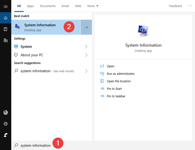 10 ways to start System Information in Windows (all versions)