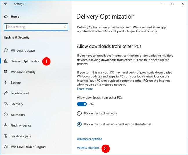 How to change the bandwidth limits for Windows 10 updates