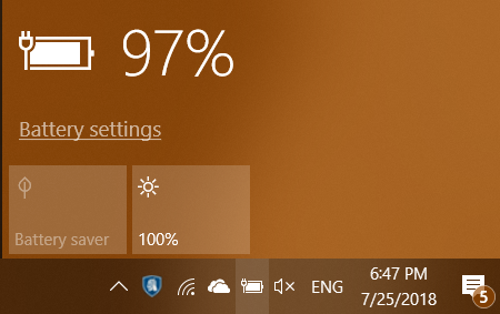 Use the Windows 10 power slider to save battery or increase performance