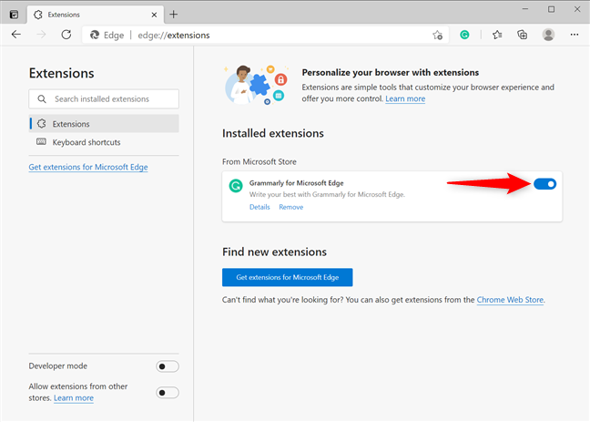 How to get, configure, and remove Microsoft Edge extensions